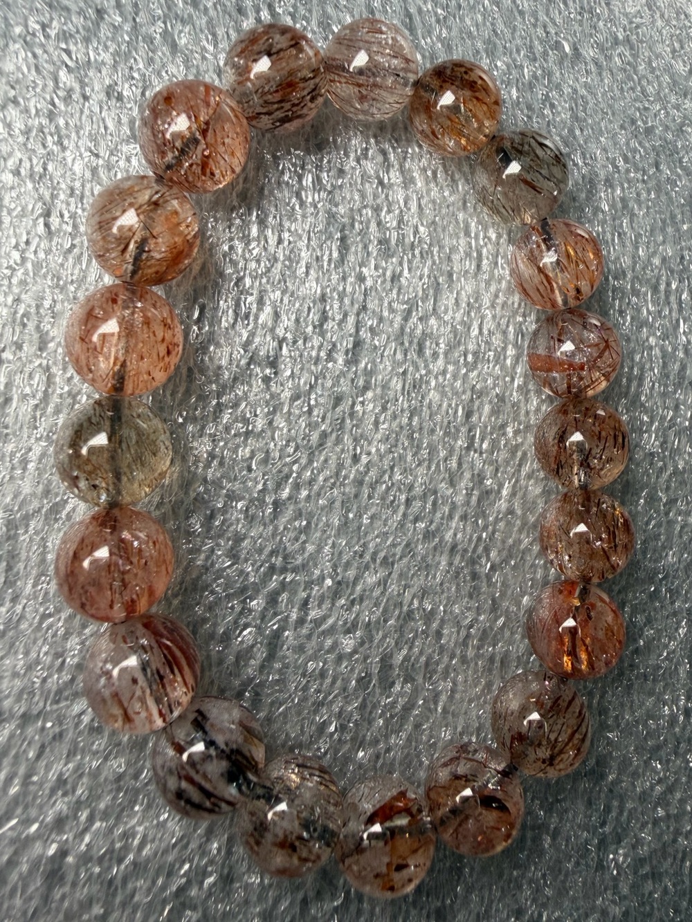 Powerful 9MM Golden Black Super Seven Natural Crystal Bracelet